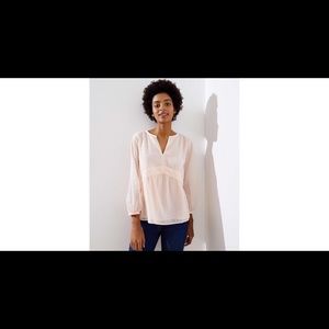 Loft Pink Swiss Dot Top